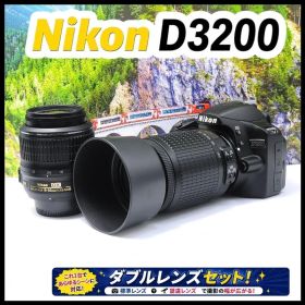 Nikon D3200 ショット3600回 望遠200mm Wレンズ VR