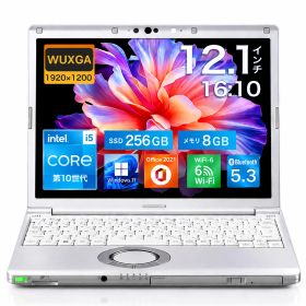 【整備済み品】パナソニック panasonic Letsnote ノートパソコン CF SV10 軽量12.1型 WUXGA 1920X1200 Core i5 第10世代 8GB 256GB SSD USB3 Windows11 Pro Office2021