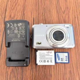 FUJIFILM 富士フイルム FinePix JX200 コンパクト デジカメ 1200万画素 光学5倍 純正充電器 BC-45C 社外バッテリー SD 4GB 付 動作確認済