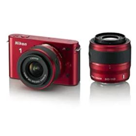 【中古】Nikon ミラーレス一眼カメラ Nikon 1 (ニコンワン) J1 (ジェイワン) ダブルズームキット レッド N1 J1WZ RD