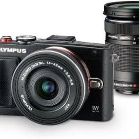【中古】 オリンパス OLYMPUS ミラーレス一眼 PEN Lite E-PL6 EZダブルズームキット ブラック E-PL6 EZ DZKIT BLK 当店保証30日間 人気 ミラーレス一眼 ミラーレス デジタルカメラ 中古