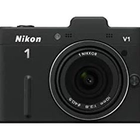 【中古】Nikon ミラーレス一眼カメラ Nikon 1 (ニコンワン) V1 (ブイワン) 薄型レンズキット ブラックN1 V1ULK BK